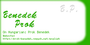 benedek prok business card